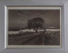 Four monochrome photographs of Oxfordshire landscapes Open countryside and wooded scenes, each mount