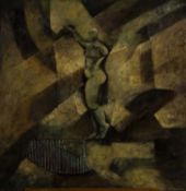 Seth Bernstein (20th century) Figure Study, signed and inscribed with initials, mixed media, 76 x