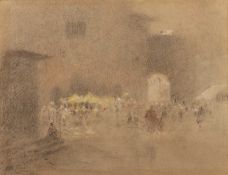 Robert Little (1854-1944) San Gimignano, pastel, 23 x 29.5cm Has wrong backing board with David
