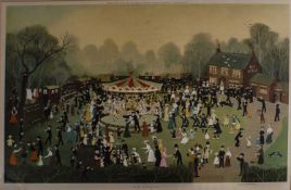 Helen Bradley (1900-1979) The Fair at Daisy Nook, pencil signed to the margin and with F.A.T.G blind