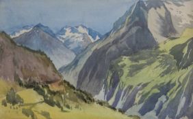 Henry Percy Huggill (1886-1957) 'From La Garde', signed, watercolour, 24 x 38cm; and a 20th