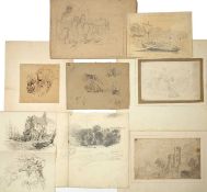 Thomas Henry Cregg (19th century) 'On the Lake Como', signed and dated 1819, pencil drawing, 5 1/