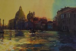 Cecil Rice (b.1961) 'Darkness and Licht - the Grand Canal', silkscreen, signed, no.73/600, 39 x