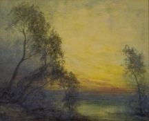 Ferdinand Ed Harley Caulkin (1888-?) 'Sun-rise', and companion, signed, watercolours (a pair), 24