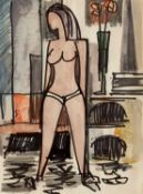 Sidney Horne Shepherd (1909-1993), Nude study, ink and wash on paper, signed, mount aperture 27.5