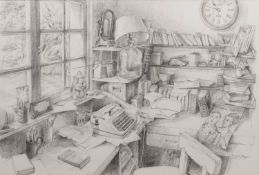 Howard Phipps (b.1954) 'From the Workroom Window', signed, pencil drawing, 36.5 x 54cm Qty: 1