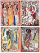 Edward Wolfe (1897-1982), Four lithographs from Song of Songs, 1980, lithographs on aluminium