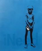 Mantis (b.1974) I Need, c.2007 spray paint, acrylic on canvas signed to the reverse, edition 5/5