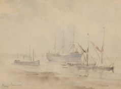 Philip Connard (1875-1958) 'London River', signed, watercolour, 21 x 28cm Qty: 1