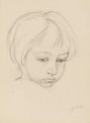 In the manner of Augustus John (1878-1961) Child Portrait pencil sketch signed 'John' lower right