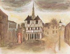 Nina Carroll (1932-1990) 'Great Dunmow, Essex', signed and inscribed with title, ink and watercolour