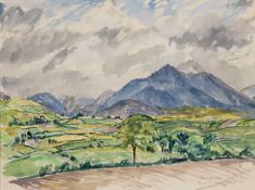 Jean Young (1914-1995) 'Mountains near Kilkeel', signed, with title, watercolour, 31 x 41.5cm
