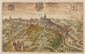 Braun and Hogenberg Frankenberg, engraving, hand-coloured, 31 x 49 cm Qty: 1