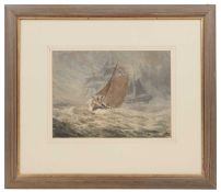 R. S. F. Hearn (exh. 1884-1886) A fishing boat and further sailing vessels at sea, signed with