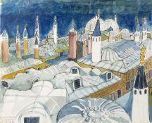 Nina Carroll (1932-1990) 'The Sultan's Harem', signed and inscribed with title, ink and watercolour,