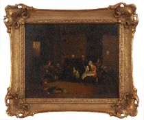 Circle of William Bromley III (act. 1835-1888) A family music-making in an interior, oil on canvas
