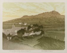 Bernard Green (1931-1998) Evening, Ffynon Faeddog, Whitesands, Pembs linocut engraving, numbered 6/