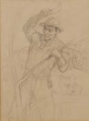 Harold Dearden (1888-1962) A woodcutter at work, erroneously inscribed 'Harold Workman' verso,