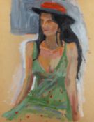 Isabelle Kaufmann (Contemporary), Portrait study, 2015, acrylic on board, signed and dated to the