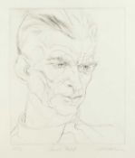 Jacqueline Morreau (1929-2016), Samuel Beckett, etching, signed, titled and numbered 13/20, plate