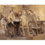 Roger de Coninck (1926-2002) Les Joueurs (The Card Players), 1963 oil on canvas signed lower left,