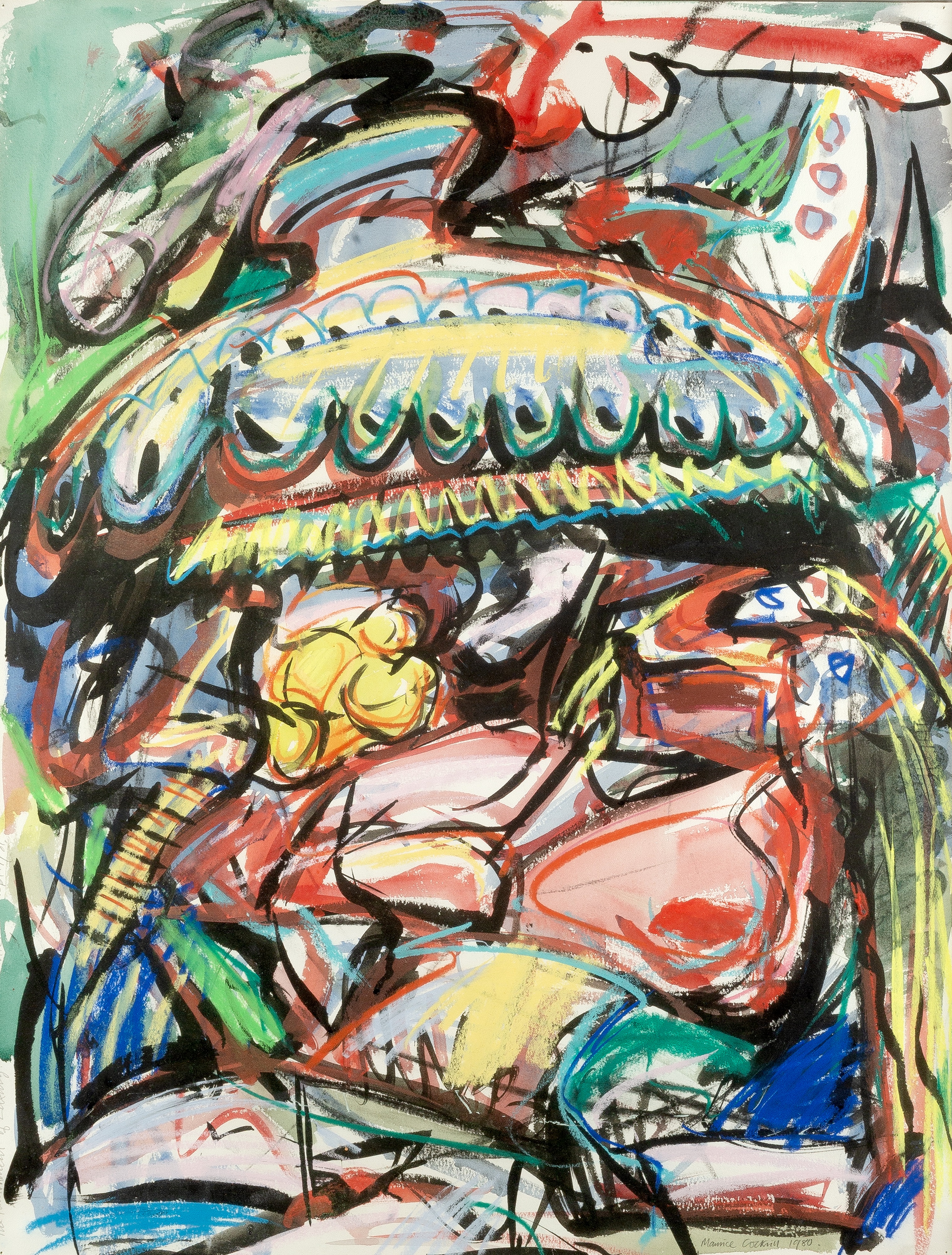 Maurice Cockrill (1935-2013) The Punishment of Luxury, 1980 mixed media on paper initialled, dated