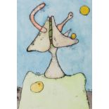 Desmond Morris (1928-2026) The Quiet One, 1999 mixed media on paper initialled and dated lower right
