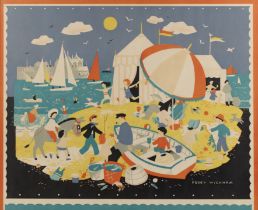 Peggy Wickham (1909-1978) Circus parade, chromolithograph, 44.5 x 54.5cm, and three further