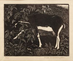 Vera Waddington (1886-1954) Goat, pencil signed and no. 1/25 to the margin, wood engraving, 10 x