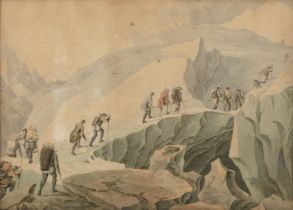 Samuel Grundmann (19th century) Monter de Mt de Saussure sur la cime du Mont Blanc au mois d'Août,
