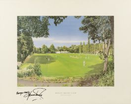 After John Hartley Henley Cricket Club, pencil signed and no.85/200 to the margin, further signed