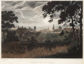 Joseph Skelton, after F. MacKenzie The Eastern View of Oxford, hand-coloured engraving for the