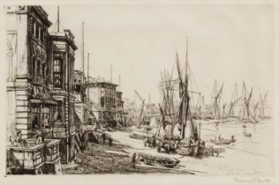 Francis Dodd (1874-1949) Greenwich, pencil signed to the margin, etching, 13.5 x 21.5cm