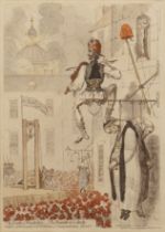 James Gillray 'The Zenith of French Glory: The Pinnacle of Liberty', etching with hand colouring,
