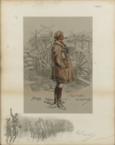 After Charles Johnson Payne (Snaffles) 'The Gunner', print with hand colouring, and with printed