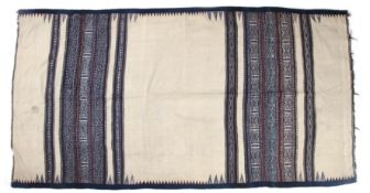An Algerian Aaban (dress) or blanket, wool and cotton. Plain weave and weft-float brocading, 255cm x
