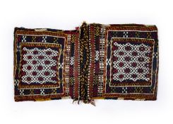 A small southwest Persian Khorjin in mixed technique, including weft-float brocading. Wool and