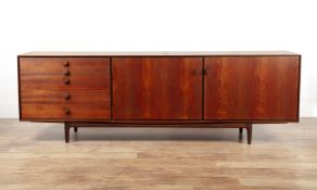 IB Kofod Larsen for G-Plan Sideboard teak, five graduated drawers and two cupboard doors unmarked