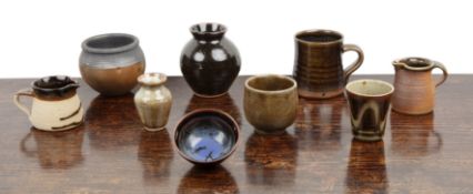 Collection of Studio Pottery and Ceramics comprising: John Wheeldon, vase, raku, marked to the base,