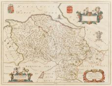 J. Blaeu Denbighshire and Flintshire, hand coloured engraved map, 38 x 50cm; and Thomas Kitchin - An