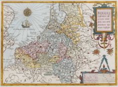 A 17th century map 'Belgiae Inferiors description emendate cum circum jacentium regionni
