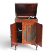 An early 20th century wind-up gramophone, cased 63w x 51d x 94h cm