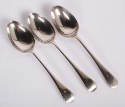 A matched set of three silver Old English pattern spoons, 229g gross
