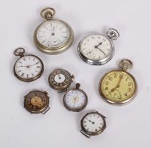 A collection of late 19th and early 20th century wrist and pocket watches, to include silver cased