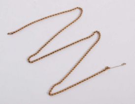 A 9 carat yellow gold rope twist chain necklace, 8.9g