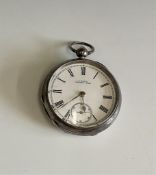 A 19th century silver cased key wind pocket watch by Am. Watch Co. WALTHAM, MASS, Waltham Watch