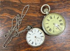 Two old fob watches not working serial numbers to case