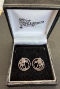 Jewellery : Rennie Mackintosh silver earrings in contemporary box