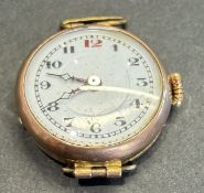 9ct Gold cased vintage watch (no strap) marked 9ct inside case and on edge of watch
