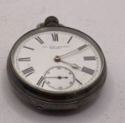 Sir John Bennett London Pocket Watch Silver case hallmarked London 1887 WH